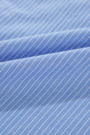 Striped Pocketed Tunic Button Up Shirt