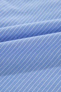 Striped Pocketed Tunic Button Up Shirt