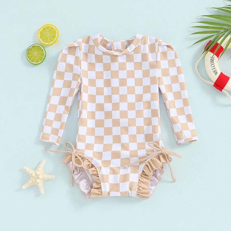 Checker and Ruffle Girl's Swim