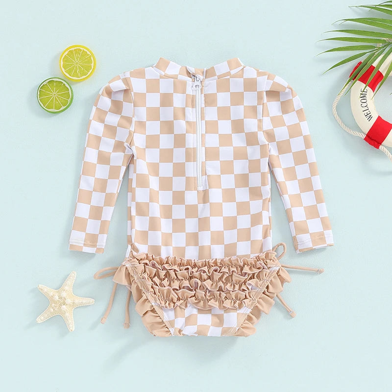 Checker and Ruffle Girl's Swim