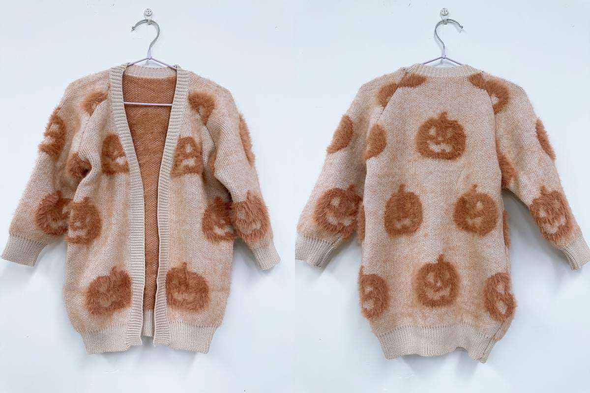 Mommy and Me Fuzzy Halloween Cardi