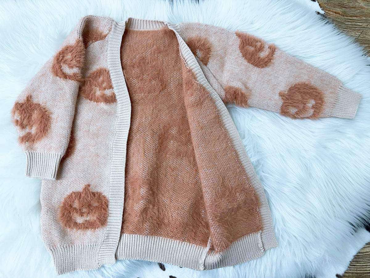 Mommy and Me Fuzzy Halloween Cardi