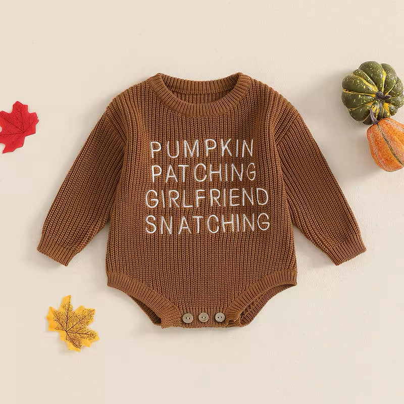 Pumpkin Patch Knit Onesie