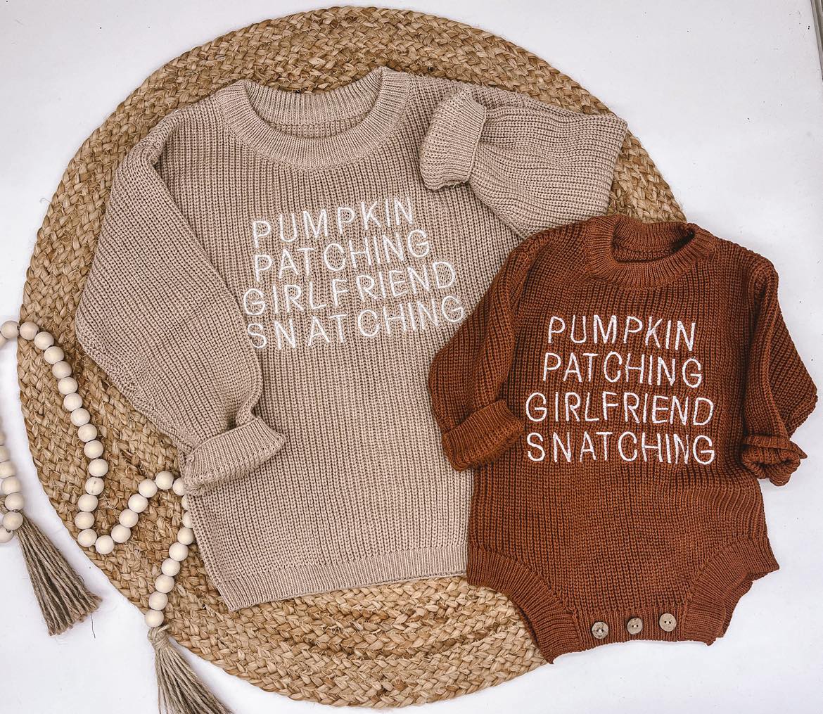 Pumpkin Patch Knit Onesie