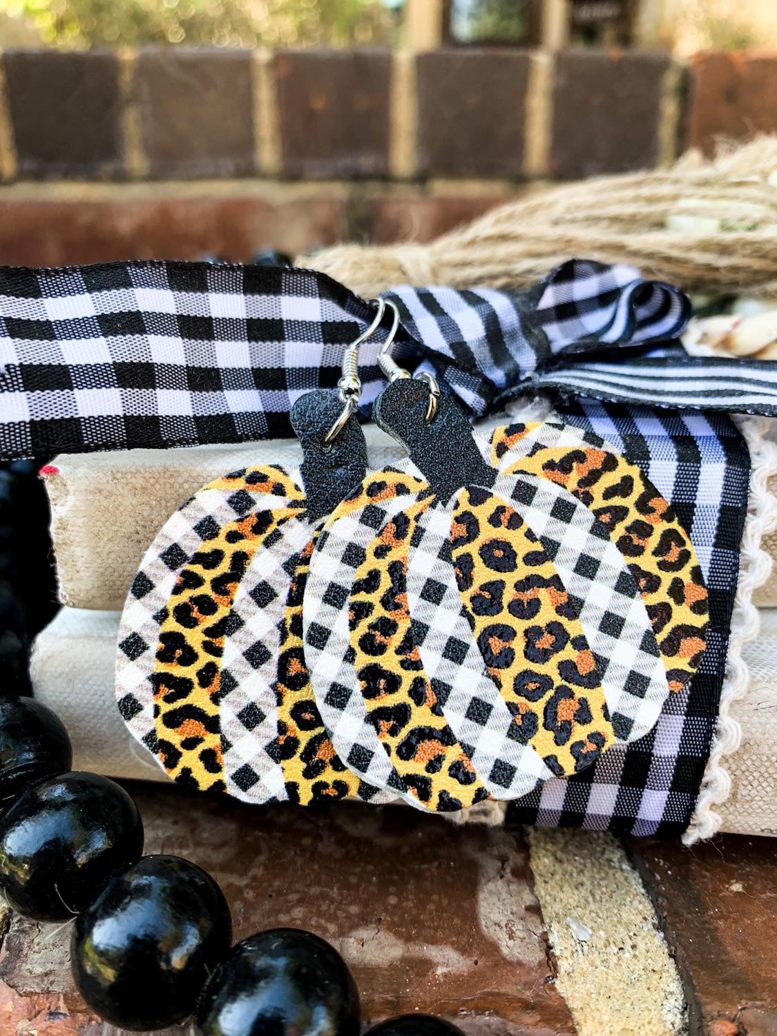 Pumpkin Leopard Earrings