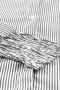 Black Striped Casual Blouse