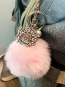Rainbow Mama Puff or Bead Keyring
