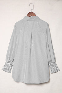 Black Striped Casual Blouse
