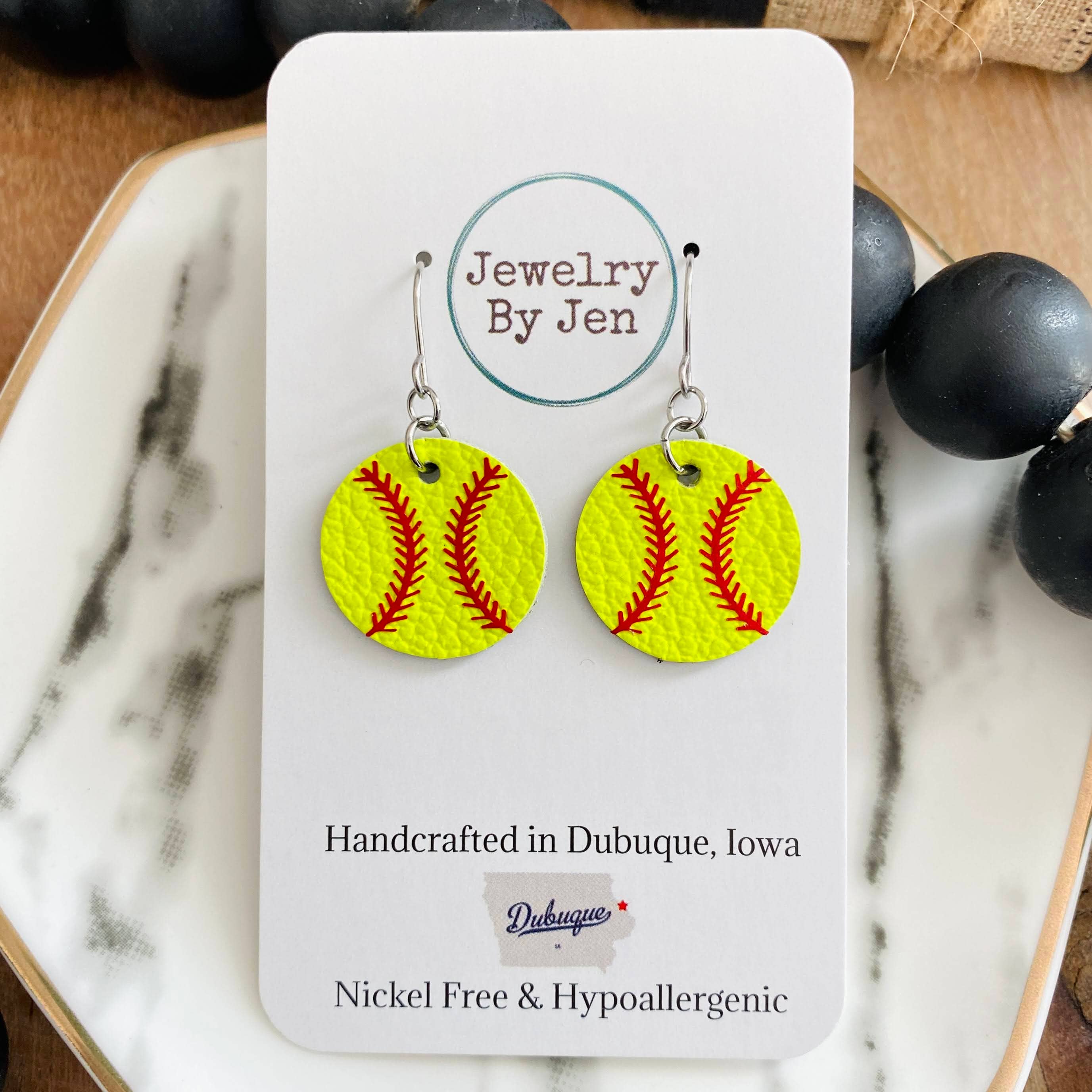 Small Softball Earrings