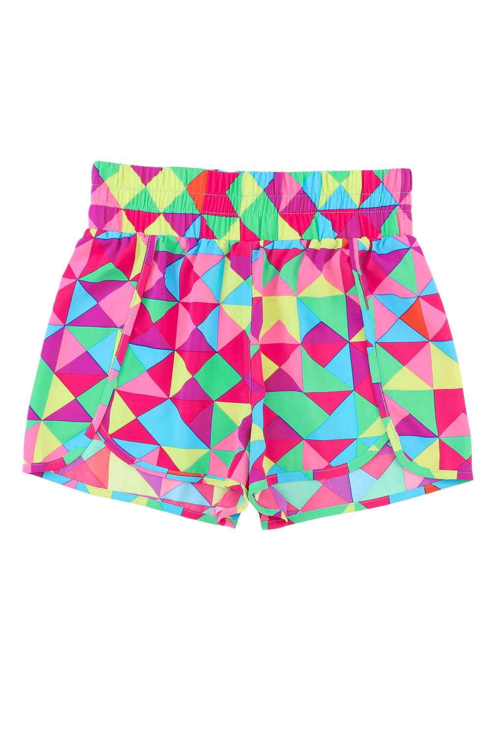 Pink Plaid Print High Waisted Athletic Shorts - The Sapphire Star