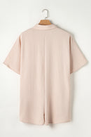 Bright Pink Half Button Collared Loose Romper