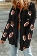 Black Fleece Football Shacket