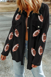 Black Fleece Football Shacket