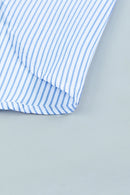 Stripe Shirred Cuff Shirt