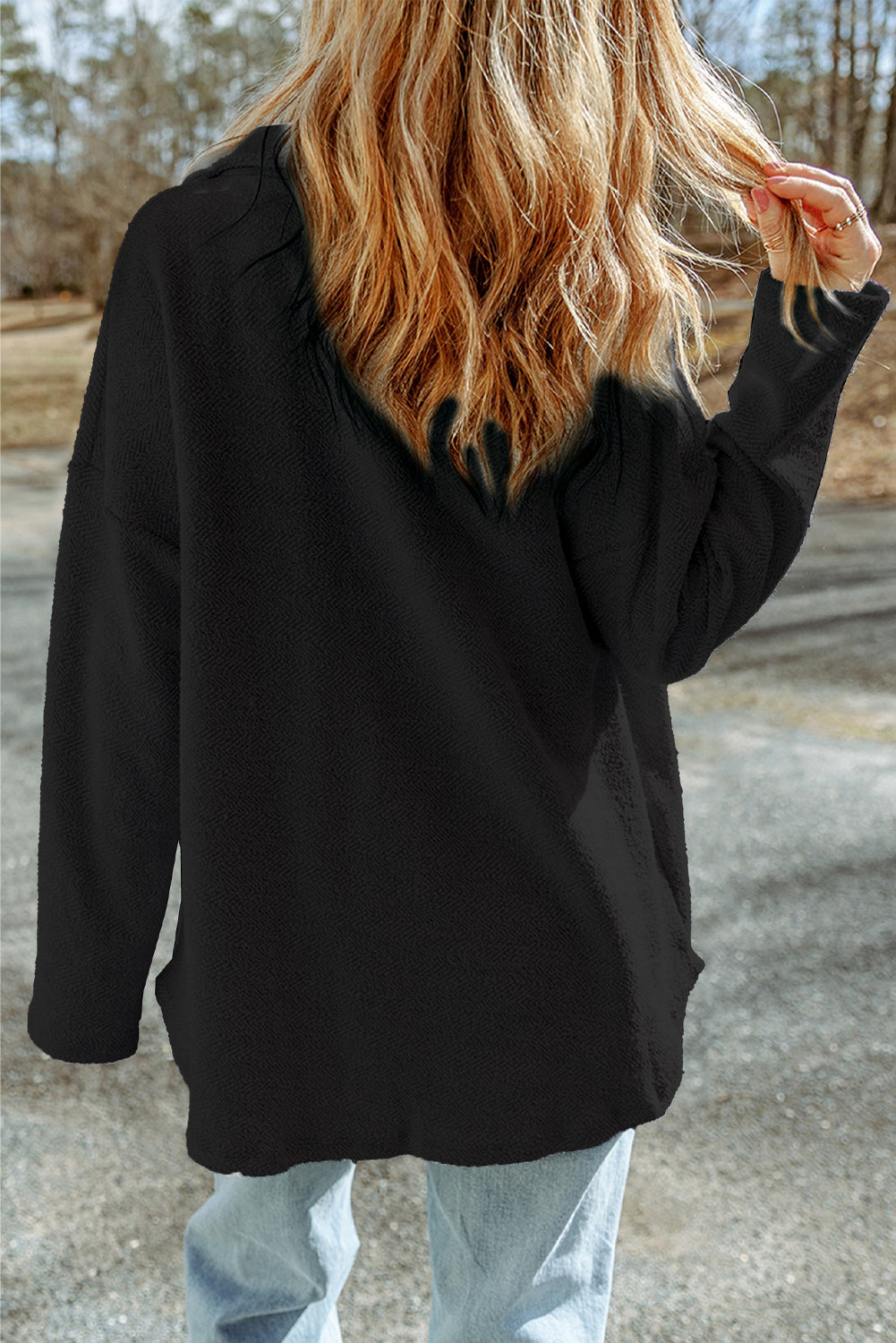 Black Fleece Football Shacket