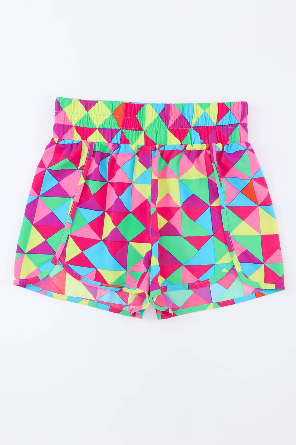 Pink Plaid Print High Waisted Athletic Shorts - The Sapphire Star