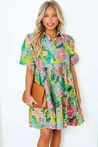 Floral Puff Sleeve Babydoll Dress