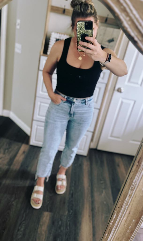 Zenana Ribbed Square neck Soft Crop Tank