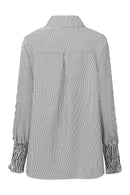 Black Striped Casual Blouse