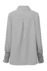 Black Striped Casual Blouse