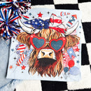 USA Highland Cow Graphic Tee