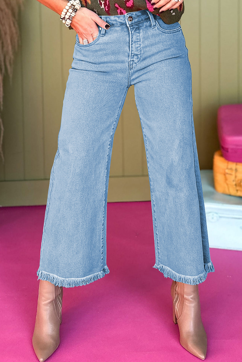 Acid High Rise Cropped Wide Leg *two colors*