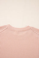 Wild Wind Solid Corded Knit Short Sleeve T Shirt and Wide Leg Pants Set