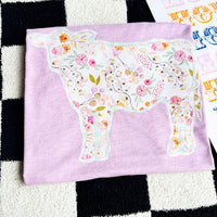 Floral Cow Graphic Teer