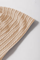 Sleet Solid Color Textured Flutter Sleeve Top