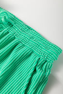 Wild Wind Solid Corded Knit Short Sleeve T Shirt and Wide Leg Pants Set