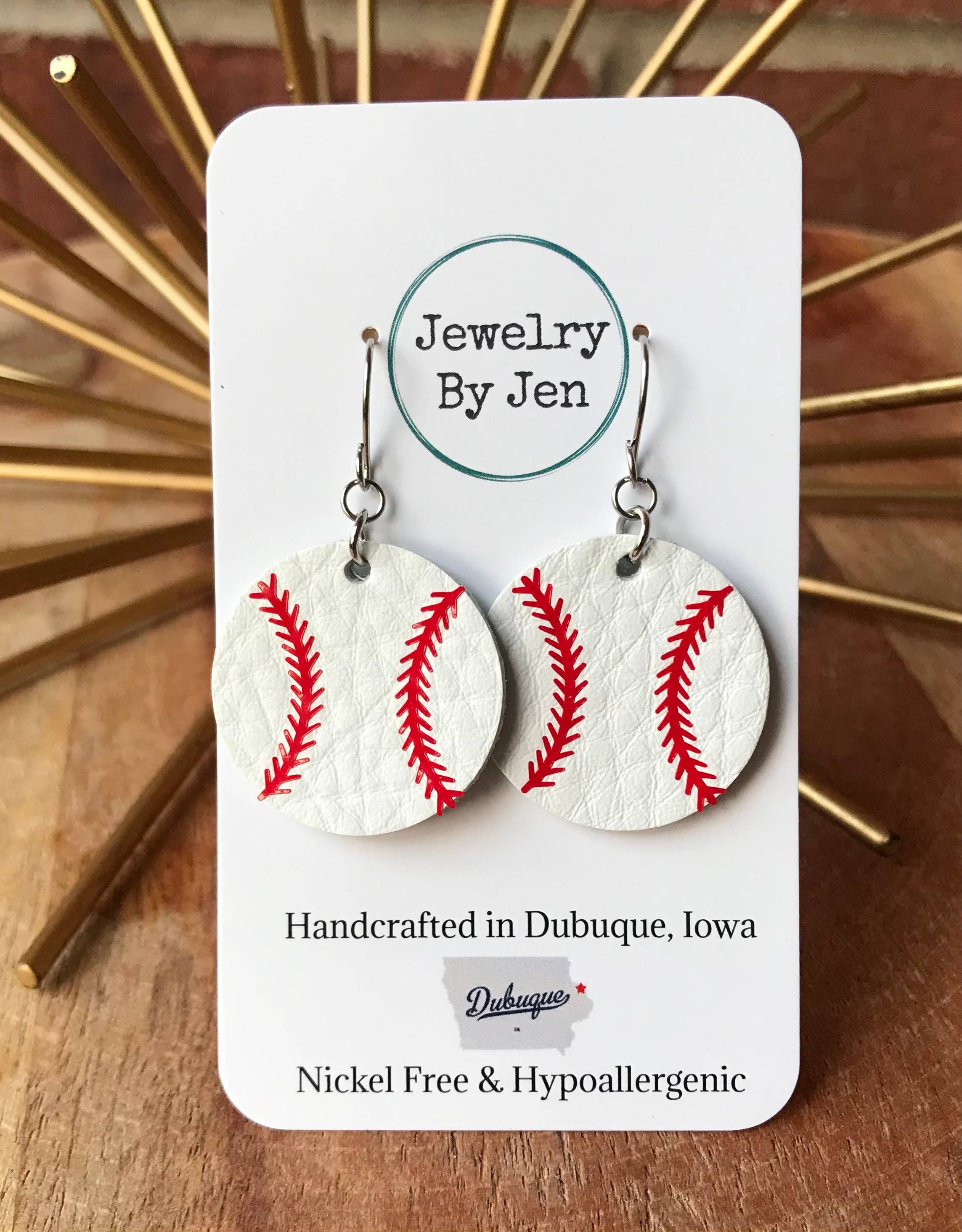 Medium Baseball Earrings