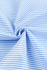 Stripe Shirred Cuff Shirt