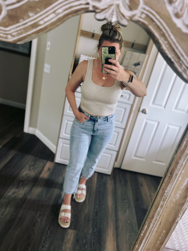 Zenana Ribbed Square neck Soft Crop Tank