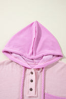 Corded Patch Hooded Henley Top