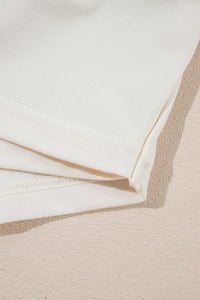 Beige 2pcs Cropped Tee and Ruffle High Waist Skort Set