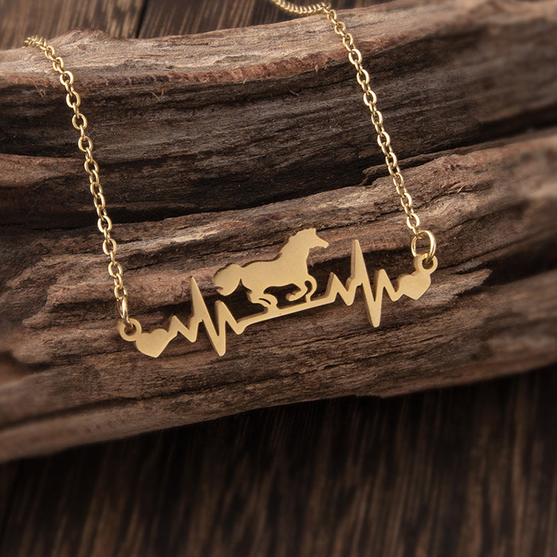 Horse heartbeat Necklace