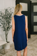 Airloom Trim Detail Mini Tank Dress in Navy