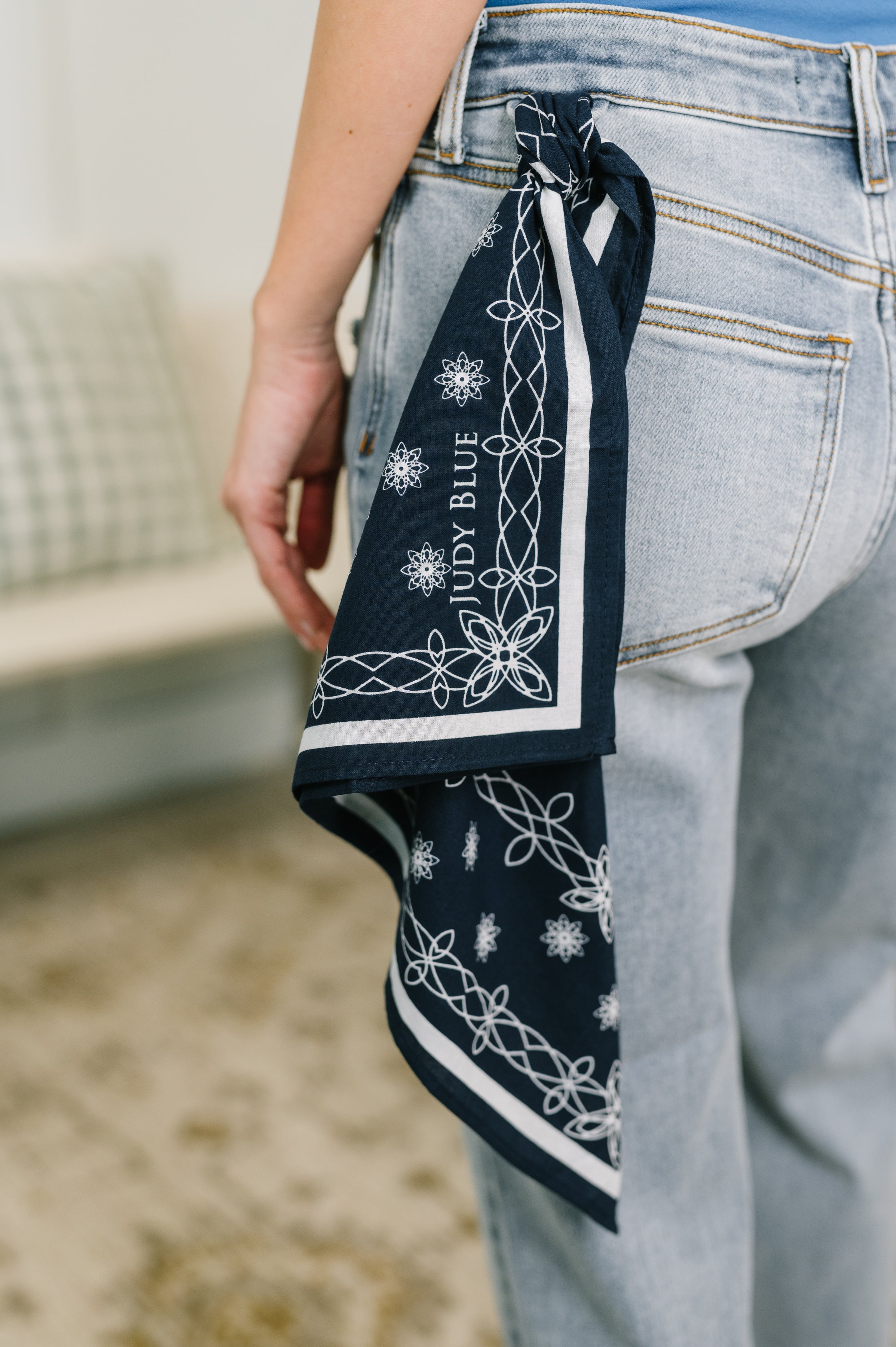 Alex Mid Rise Boyfriend Jean with Bandana Loop