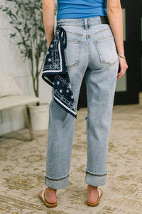 Alex Mid Rise Boyfriend Jean with Bandana Loop