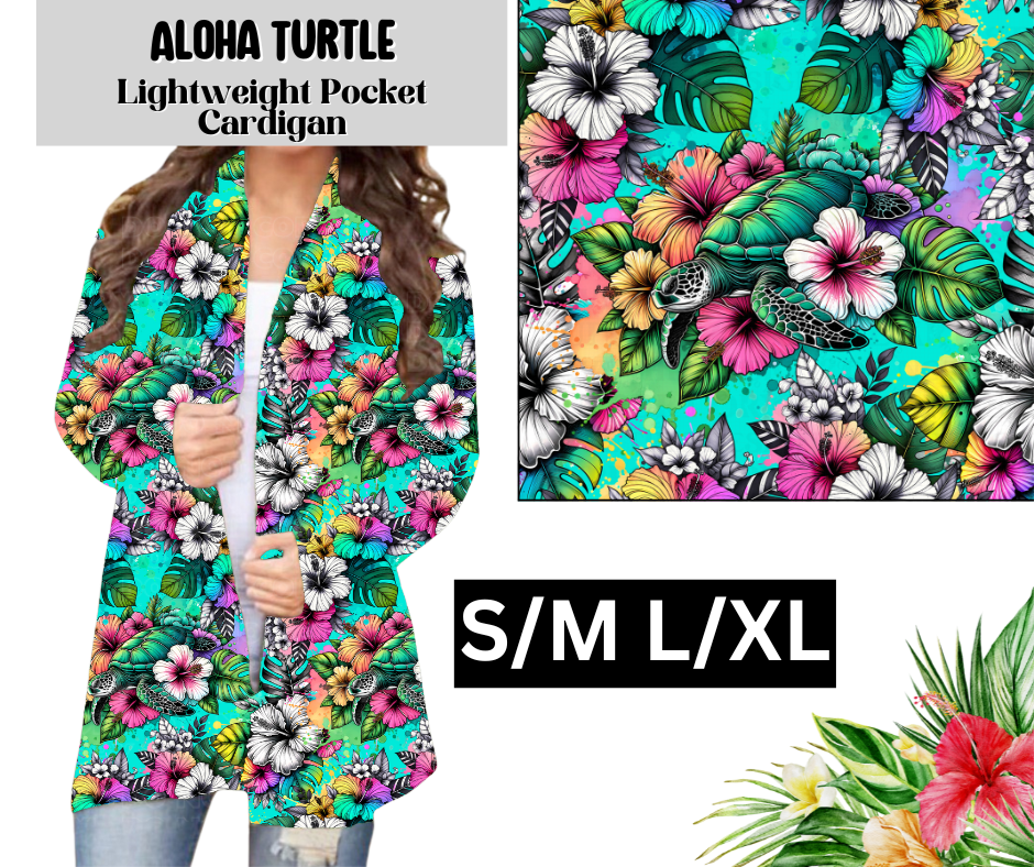 Aloha Turtle Pocket Cardigan