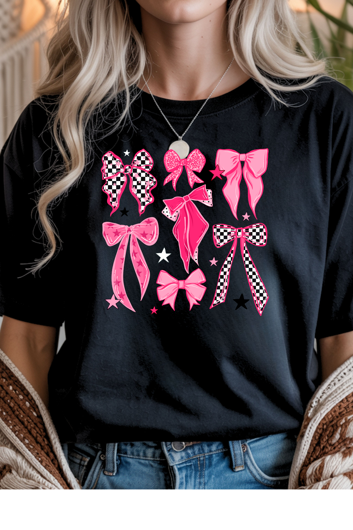 Checkered Bows Graphic Tee