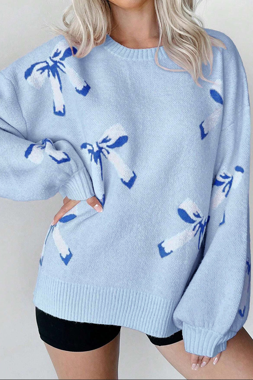 Blue Bow Sweater
