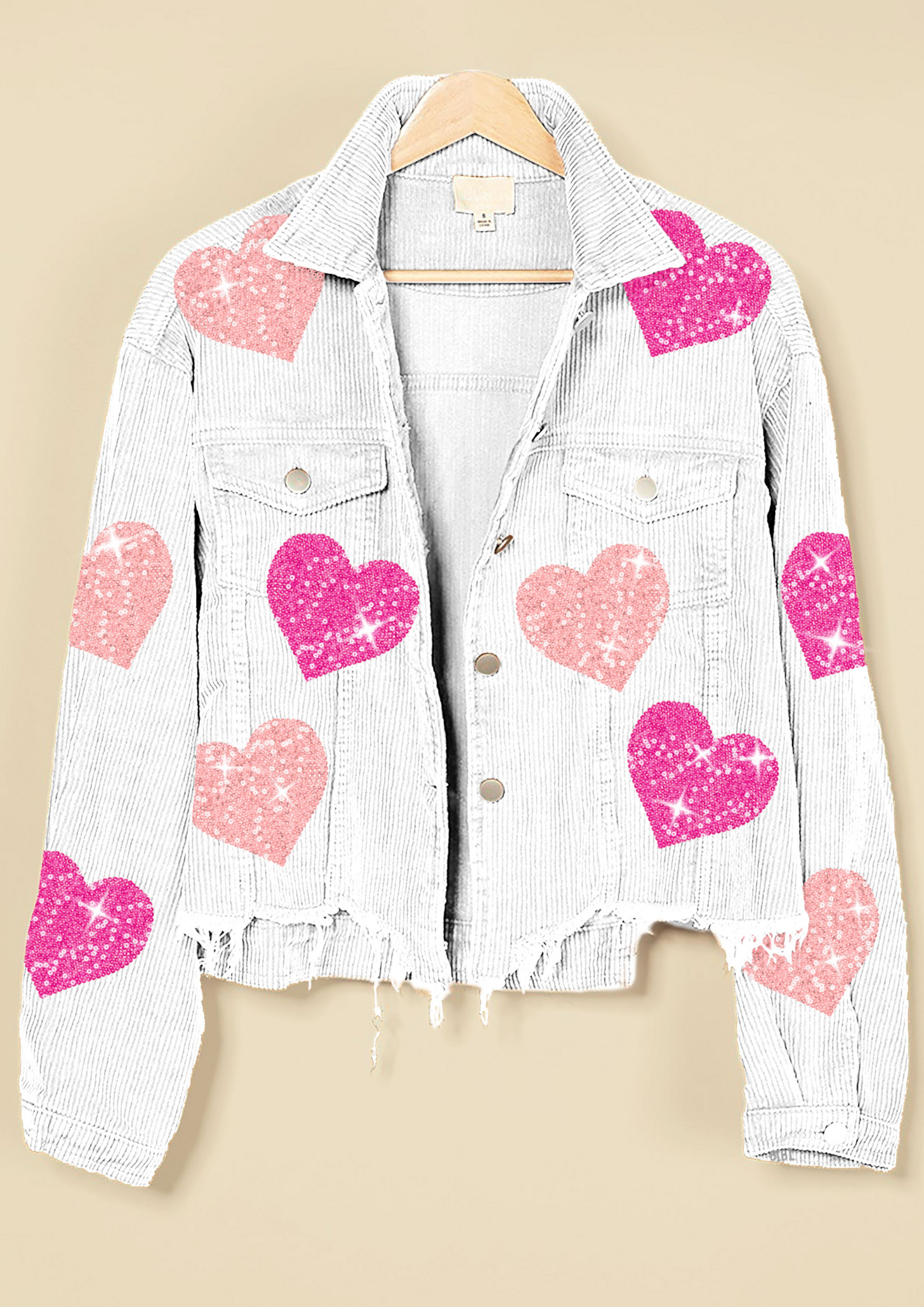 Sequin Heart Corduroy Shacket