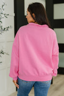 Bonbon Delight Quarter Zip Pullover in Pink