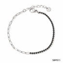 Stainless Paperclip Gemstone Bracelet
