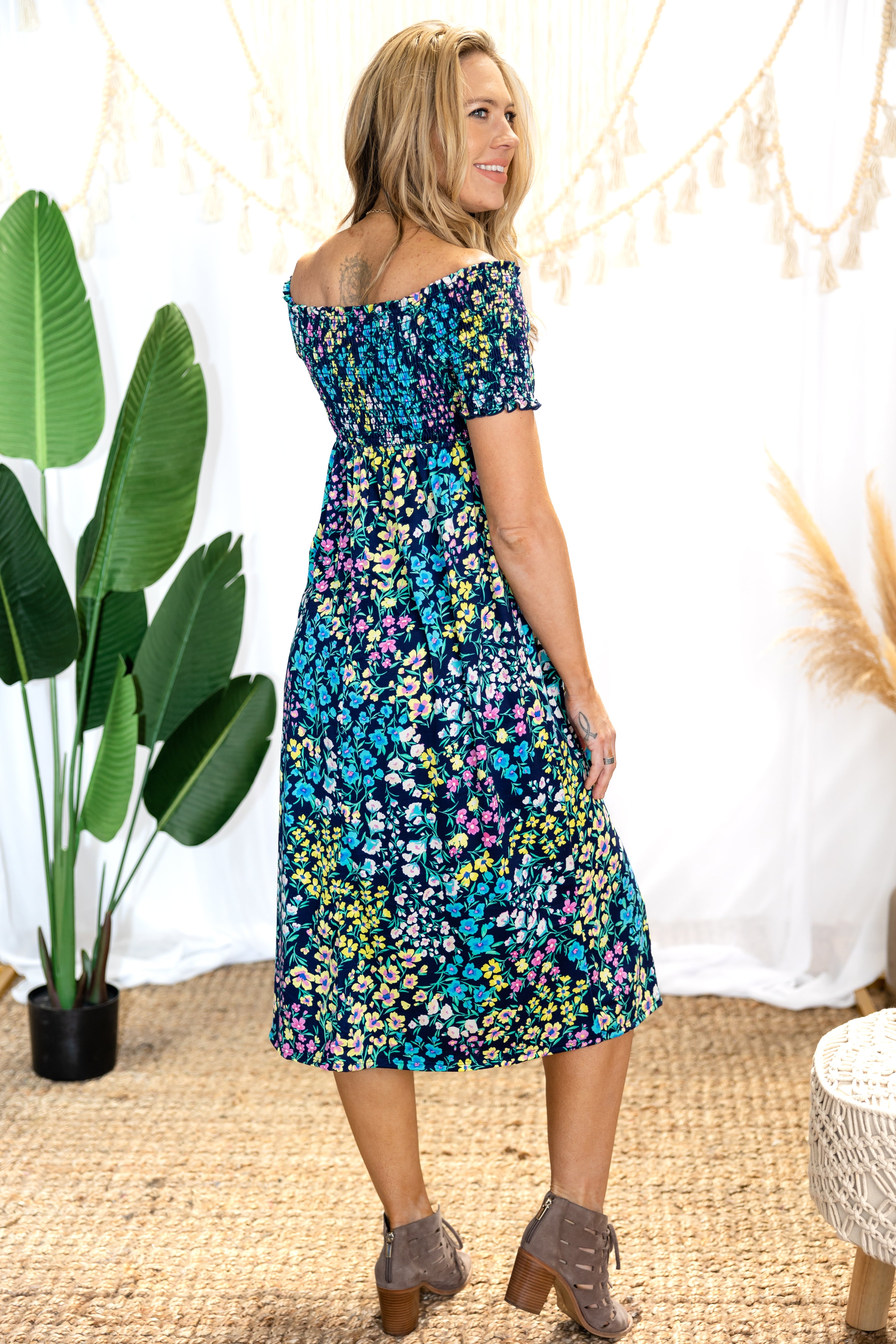 Cascading Floral - Midi Dress