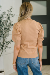 Casually Classy Puff Sleeve Blouse in Brush