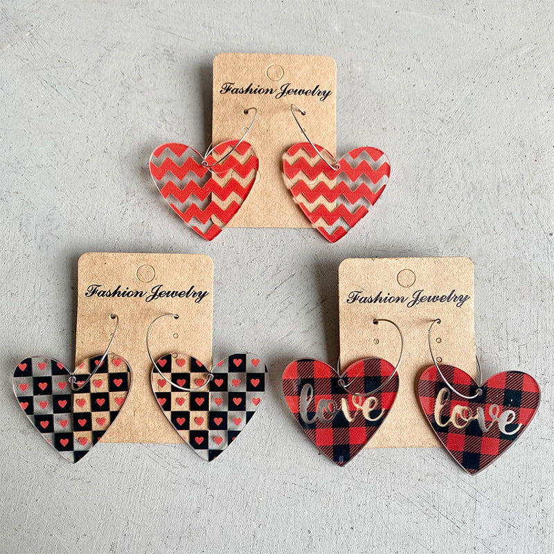 Acrylic Heart Earrings