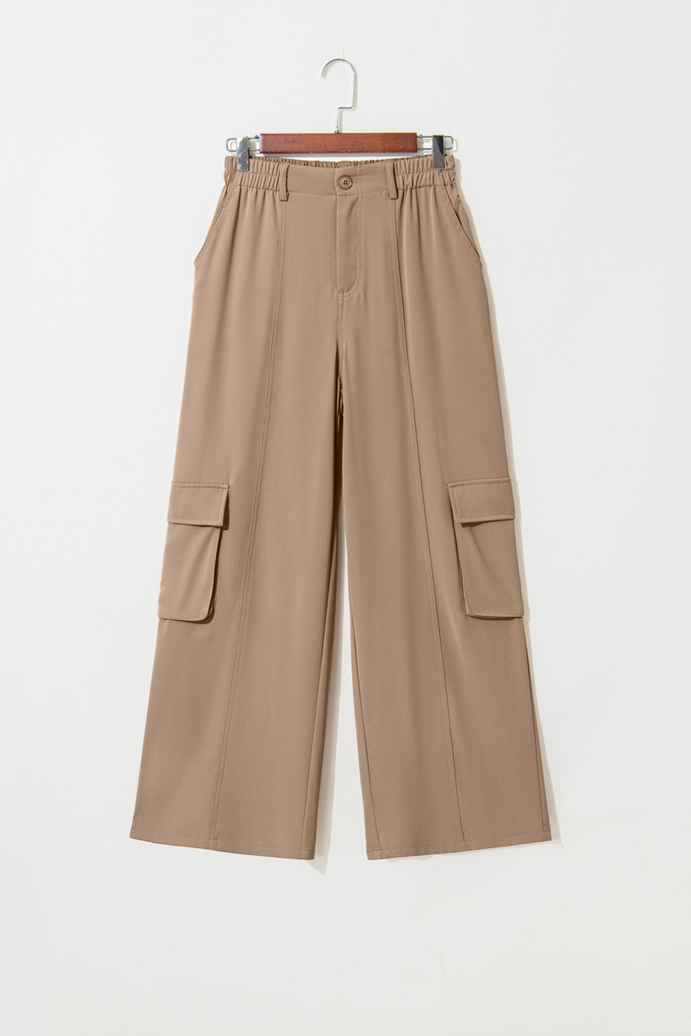 Elastic High Waist Cargo Pants