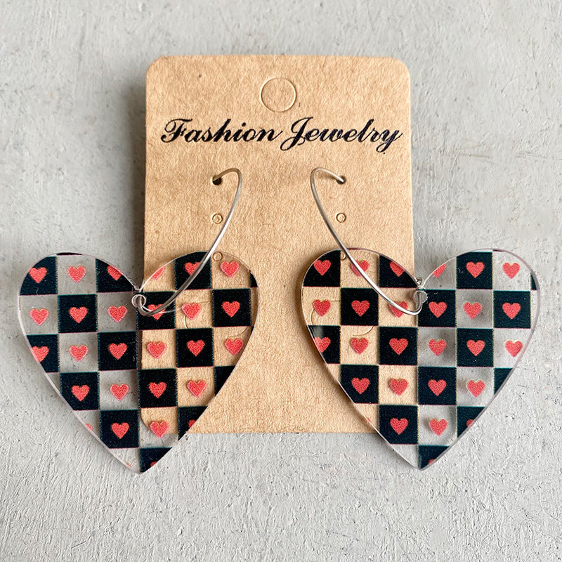 Acrylic Heart Earrings